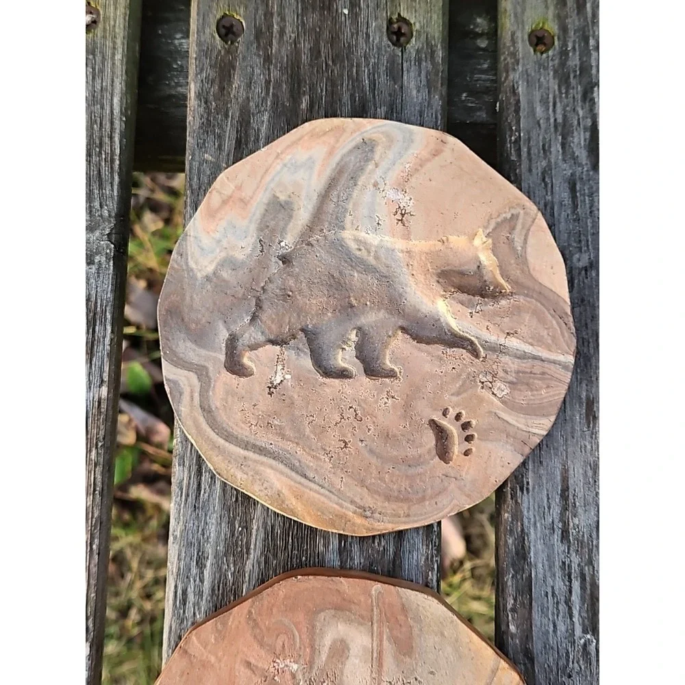 BEAUTIFUL Cherokee Artist Greg Kickingbird Clay Pottery Coasters Set Of 4